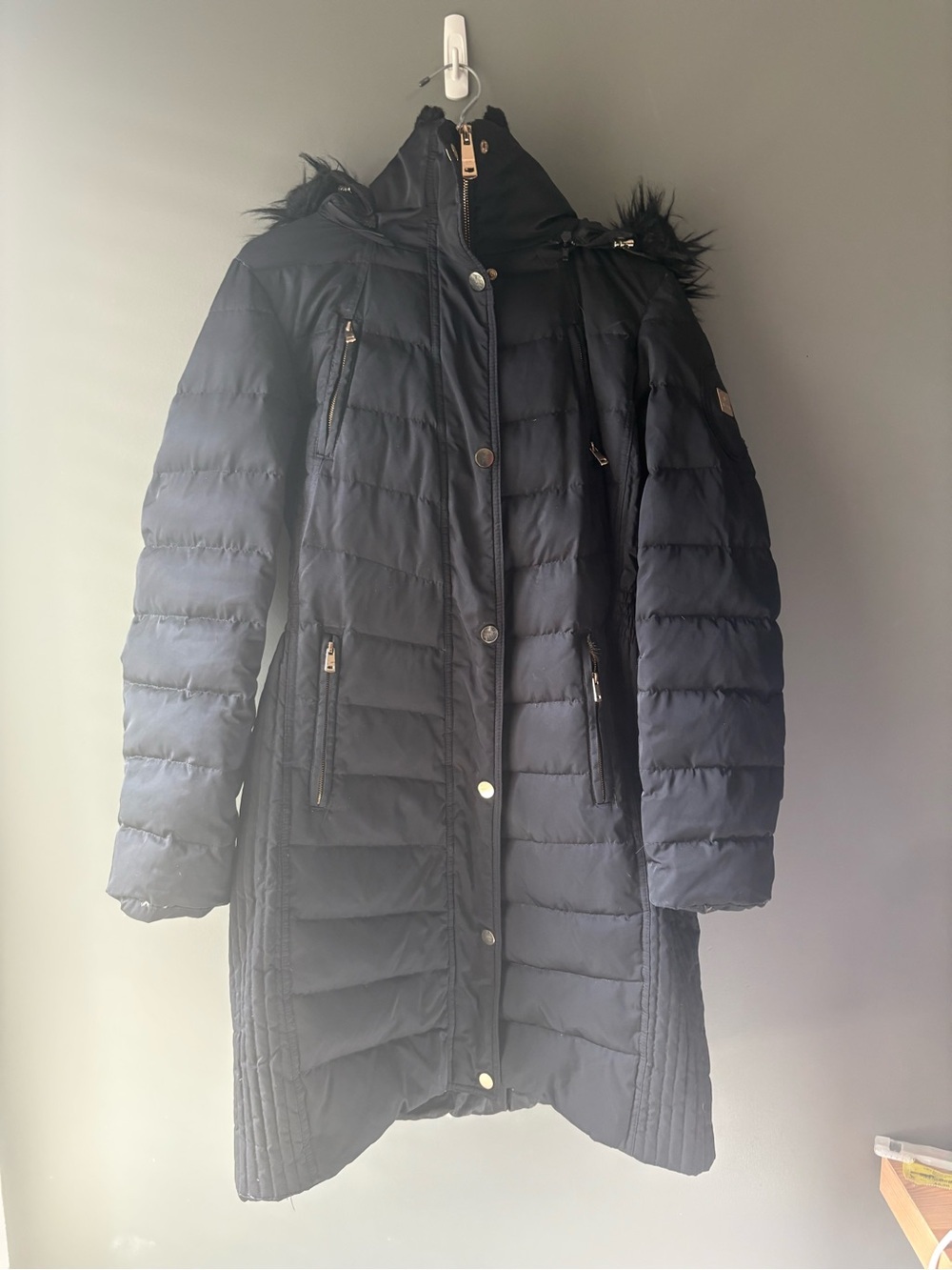 Alta Black Faux Fur Hooded Long Puffer Parka Coat | Women’s Medium - Picture 2 of 13